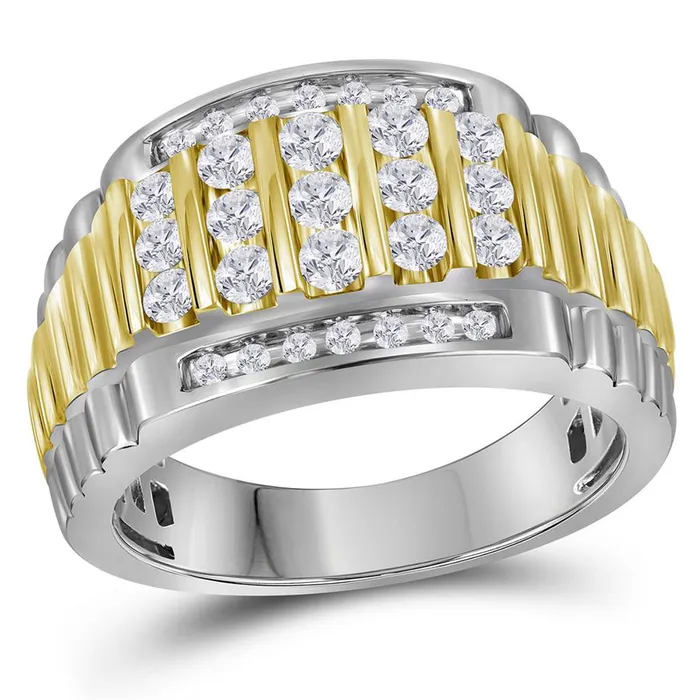14k Twotone White Gold Round Diamond Cluster Ring Band 1 Cttw gndatlanta Rings 14k Twotone White Gold Round Diamond Cluster Ring Band 1 Cttw gndatlanta Rings