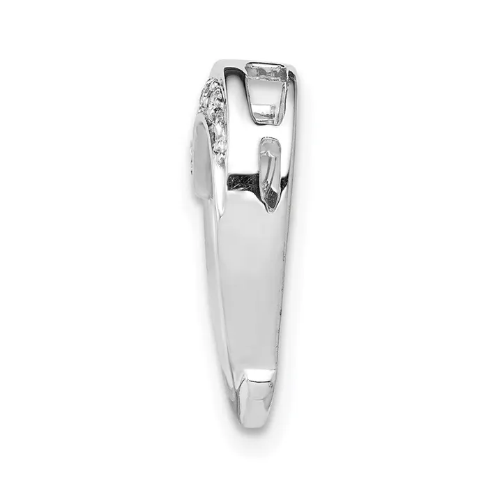 14k White Gold 115ct Real Diamond Heart Chain Slide Goldia Necklaces