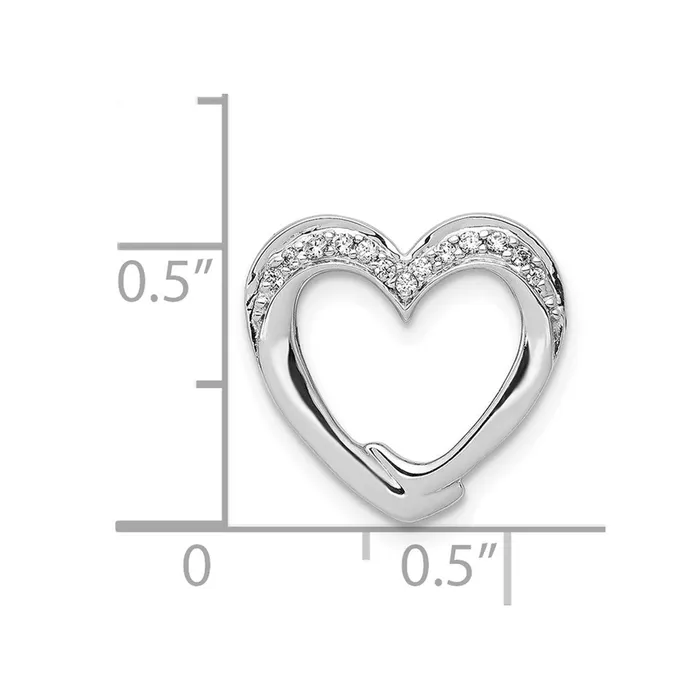 14k White Gold 115ct Real Diamond Heart Chain Slide Goldia Necklaces