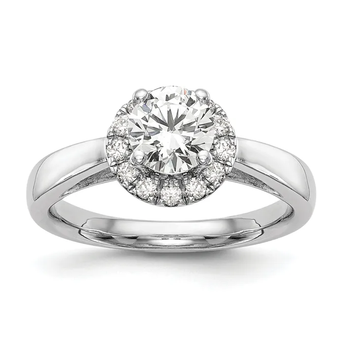14k White Gold 13 Ct Lab Grown Diamond VSSI G 1 Ct Center Round Halo Engagement Ring Goldia Rings 14k White Gold 13 Ct Lab Grown Diamond VSSI G 1 Ct Center Round Halo Engagement Ring Goldia Rings