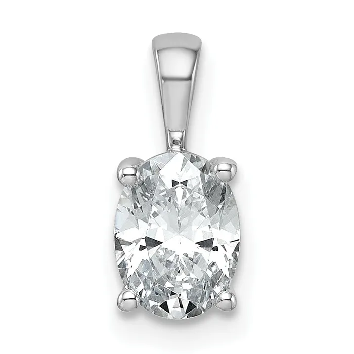 14k White Gold 1 Ct Certified Lab Grown Diamond VSSI G Oval Four Prong Pendant Goldia Necklaces 14k White Gold 1 Ct Certified Lab Grown Diamond VSSI G Oval Four Prong Pendant Goldia Necklaces
