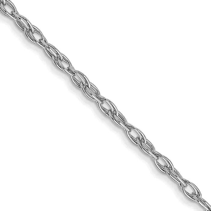 14K White Gold 16 inch Carded 135mm Cable Rope with Spring Ring Clasp Chain Necklace QGold Necklaces 14K White Gold 16 inch Carded 135mm Cable Rope with Spring Ring Clasp Chain Necklace QGold Necklaces