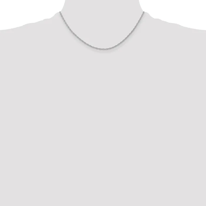 14K White Gold 16 inch Carded 135mm Cable Rope with Spring Ring Clasp Chain Necklace QGold Necklaces 14K White Gold 16 inch Carded 135mm Cable Rope with Spring Ring Clasp Chain Necklace QGold Necklaces