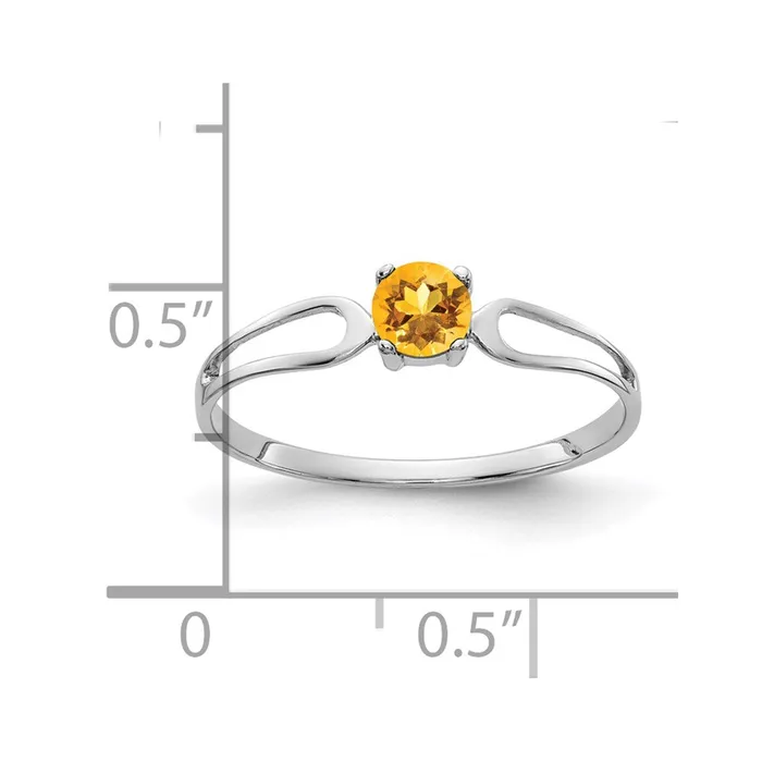 14k White Gold 4mm Citrine ring Goldia Rings