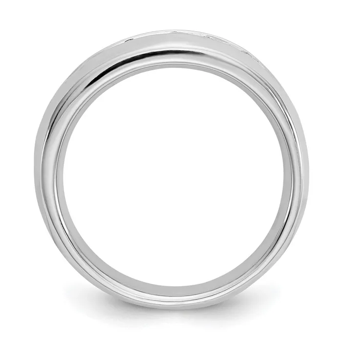 14K White Gold 7Stone Real Diamond Channel Band goldiaca Rings