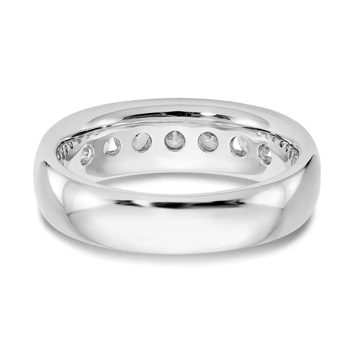 14K White Gold 7Stone Real Diamond Channel Band goldiaca Rings
