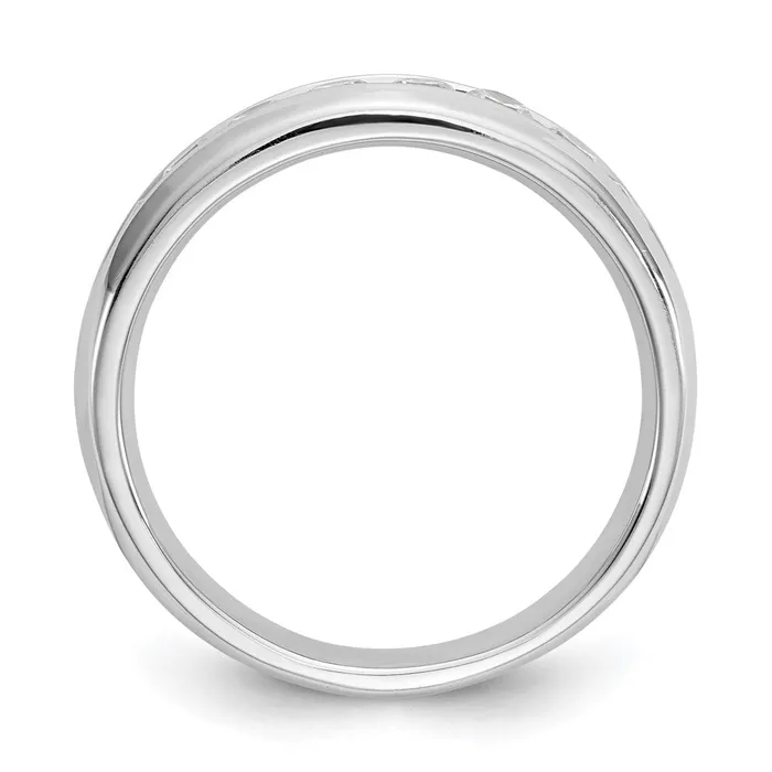 14K White Gold 9Stone Real Diamond Channel Band goldiaca Rings