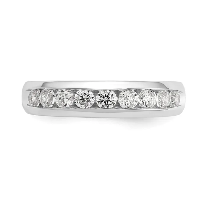 14K White Gold 9Stone Real Diamond Channel Band goldiaca Rings