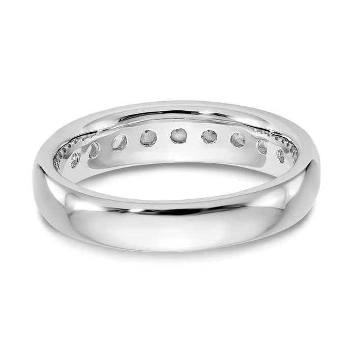 14K White Gold 9Stone Real Diamond Channel Band goldiaca Rings