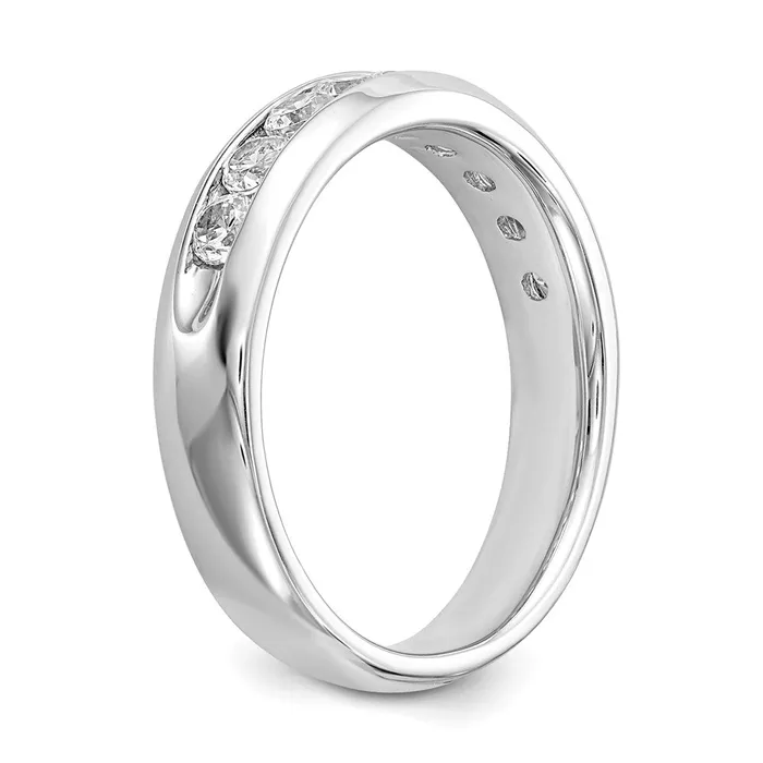 14K White Gold 9Stone Real Diamond Channel Band goldiaca Rings