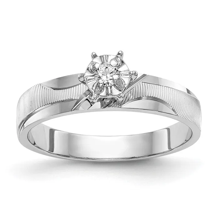 14k White Gold AA Quality Trio Engagement Ring Goldia Rings