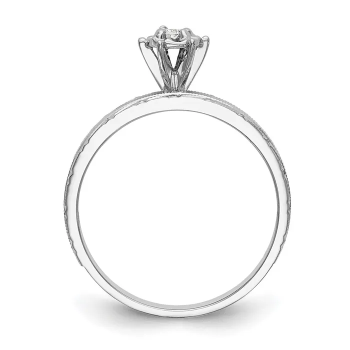 14k White Gold AA Quality Trio Engagement Ring Goldia Rings