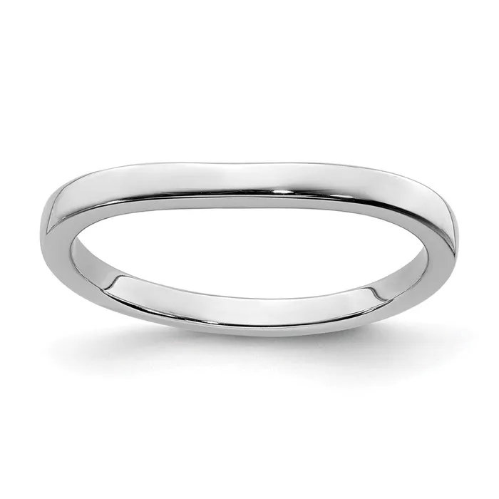 14k White Gold Contoured Band Goldia Rings
