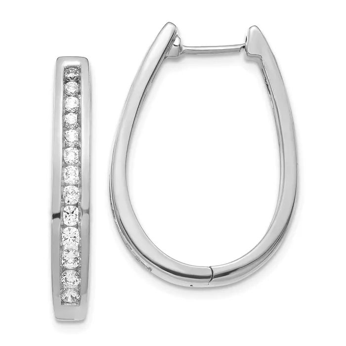 14K White Gold Lab Grown Diamond VSSI FGH Hinged Hoop Earrings Goldia Earrings 14K White Gold Lab Grown Diamond VSSI FGH Hinged Hoop Earrings Goldia Earrings