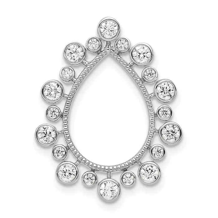 14K White Gold Lab Grown Diamond VSSI G Fancy Teardrop Chain Slid Goldia Necklaces 14K White Gold Lab Grown Diamond VSSI G Fancy Teardrop Chain Slid Goldia Necklaces