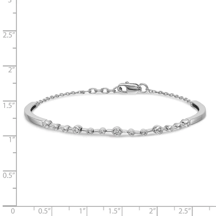 14k White Gold Natural Diamond Bangle Bracelet goldiaca Bracelets