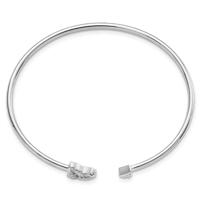 14k White Gold Natural Diamond Celtic Knot Cuff Bangle goldiaca Bracelets