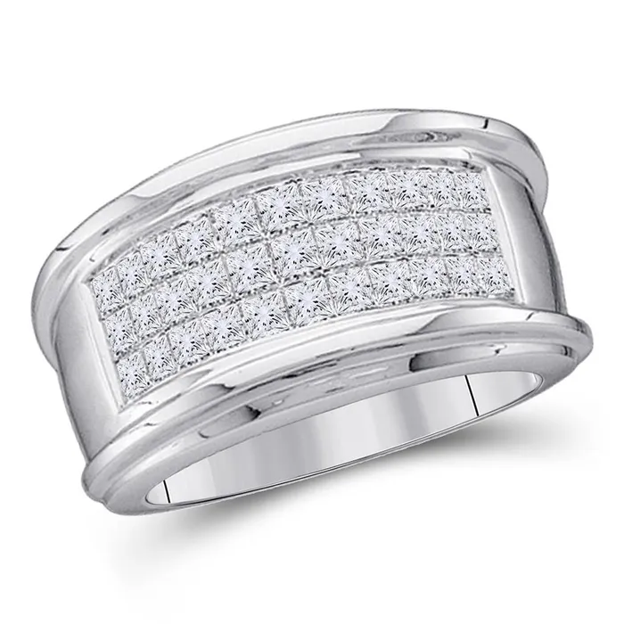 14k White Gold Princess Diamond Comfort Wedding Band 12 Cttw gndatlanta Rings 14k White Gold Princess Diamond Comfort Wedding Band 12 Cttw gndatlanta Rings
