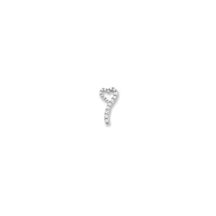 14k White Gold Real Diamond Heart Journey Pendant Goldia Necklaces