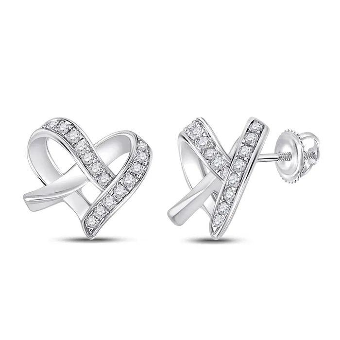 14k White Gold Round Diamond Heart Earrings 110 Cttw gndatlanta Earrings 14k White Gold Round Diamond Heart Earrings 110 Cttw gndatlanta Earrings