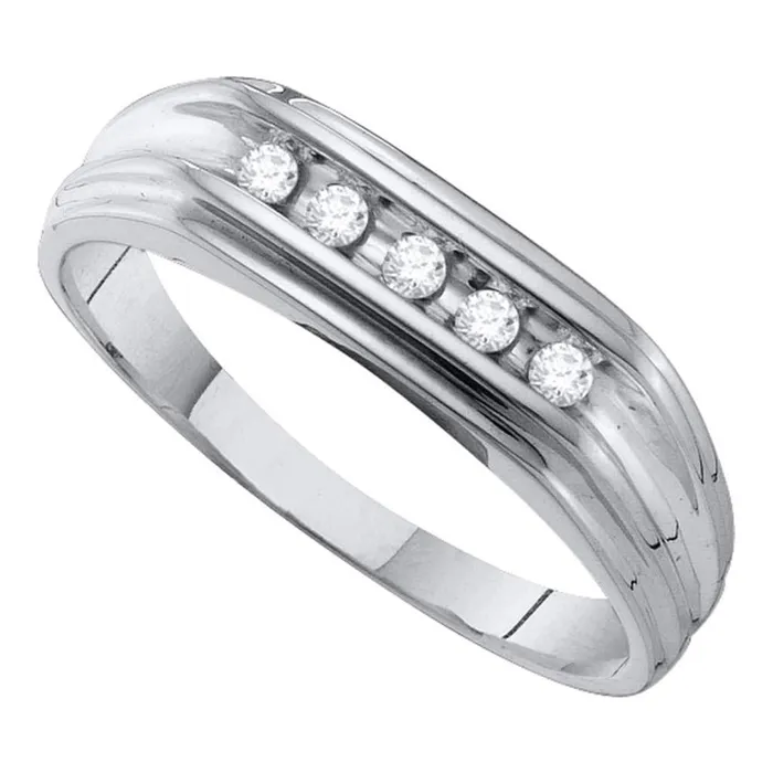 14k White Gold Round Diamond Wedding Band Ring 18 Cttw gndatlanta Rings