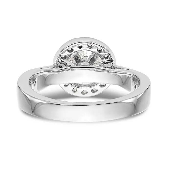 14K White Gold Round Simulated Diamond Halo Engagement Ring Goldiacom Rings