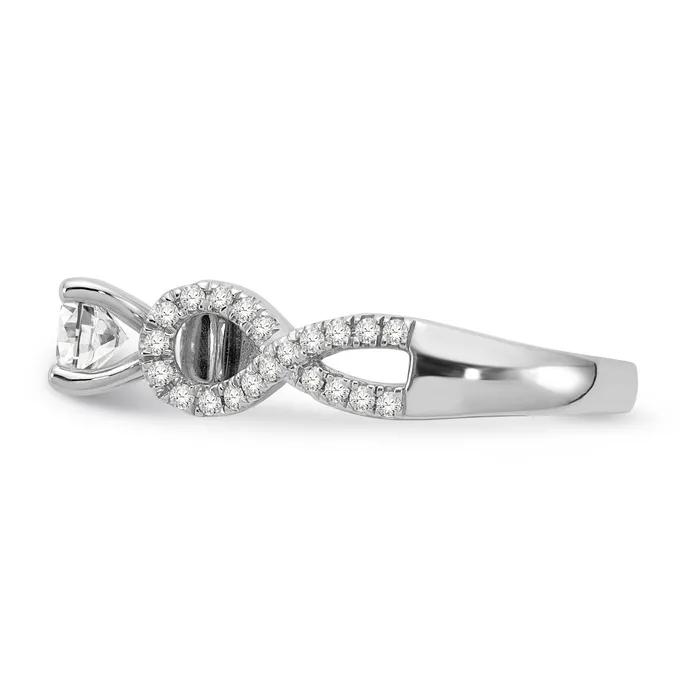 14k White Gold Simulated Diamond Infinity Engagement Ring Goldiacom Rings