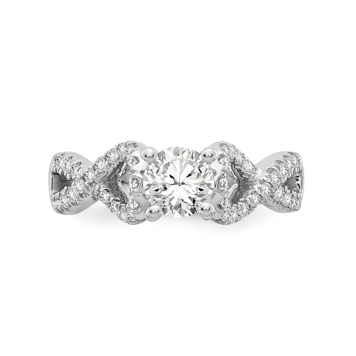 14k White Gold Simulated Diamond Infinity Engagement Ring Goldiacom Rings