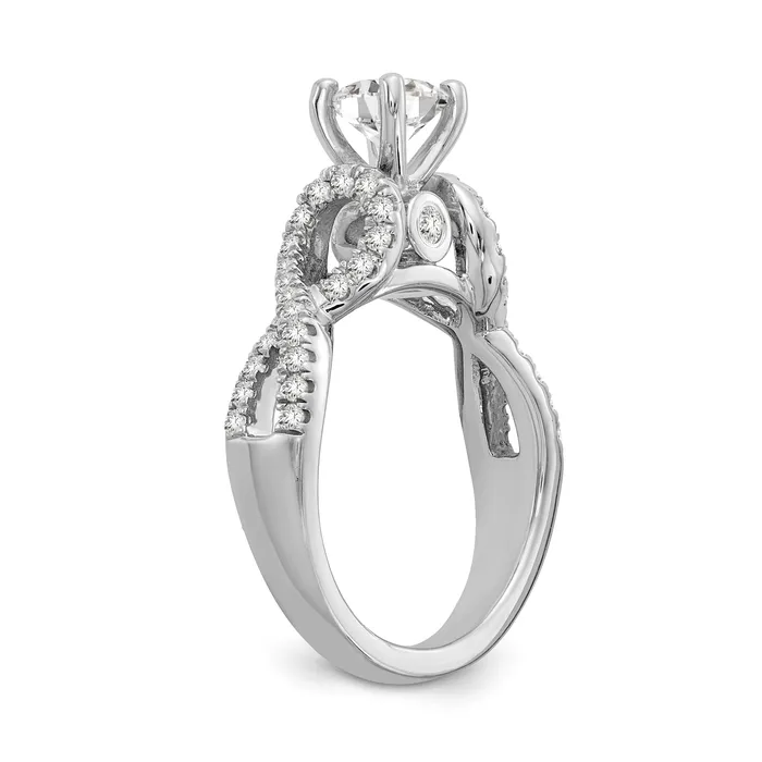14k White Gold Simulated Diamond Infinity Engagement Ring Goldiacom Rings