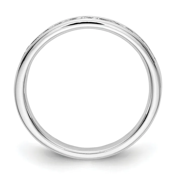14k White Gold True Origin Lab Grown SIVS Near Colorless 13 Ct Round Diamond Mens Channel Band Ring Goldia Rings