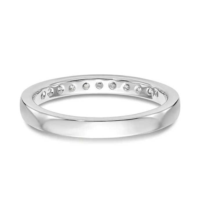 14k White Gold True Origin Lab Grown SIVS Near Colorless 13 Ct Round Diamond Mens Channel Band Ring Goldia Rings