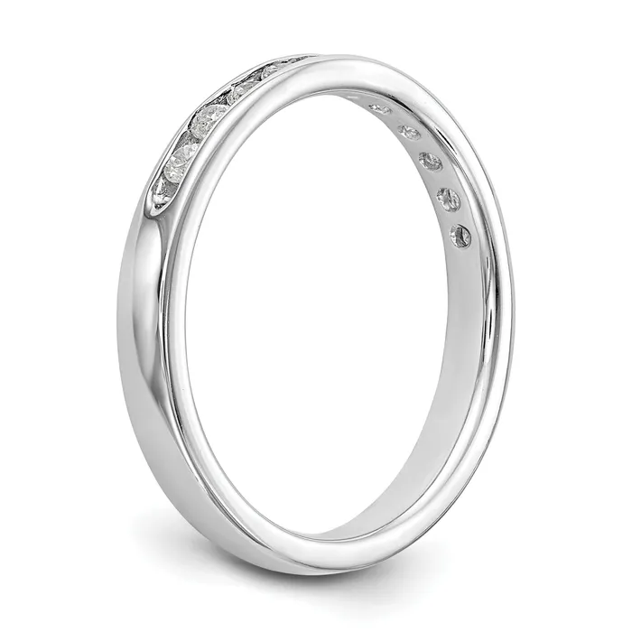 14k White Gold True Origin Lab Grown SIVS Near Colorless 13 Ct Round Diamond Mens Channel Band Ring Goldia Rings
