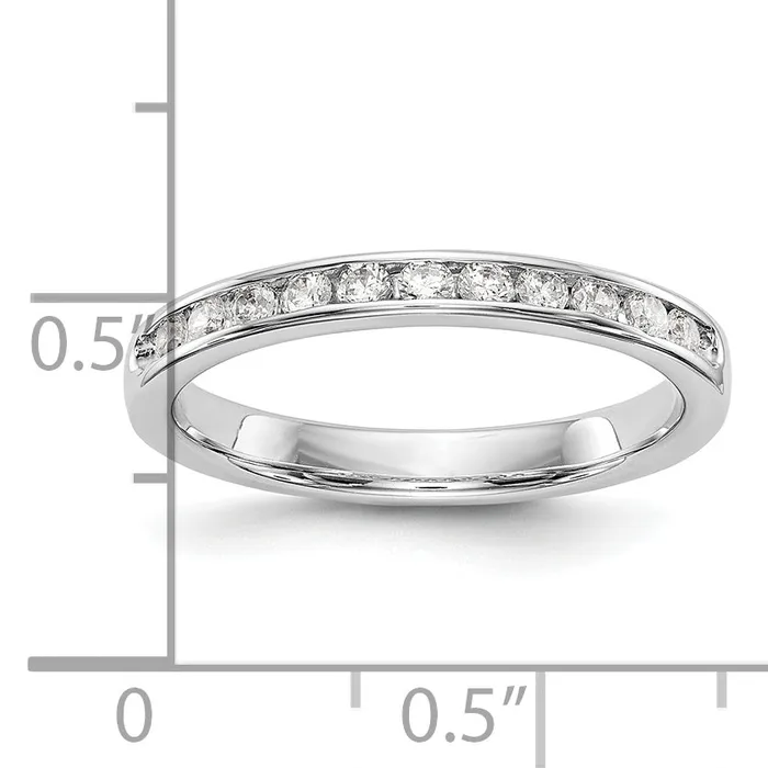 14k White Gold True Origin Lab Grown SIVS Near Colorless 13 Ct Round Diamond Mens Channel Band Ring Goldia Rings