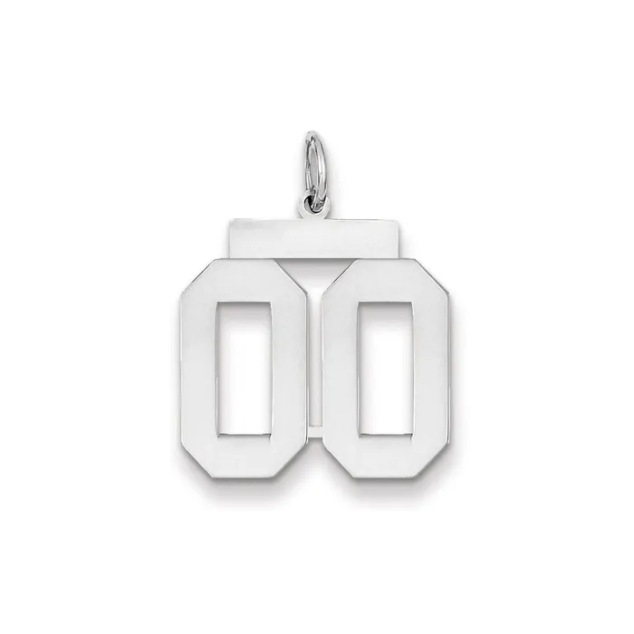 14k White Gold WG Medium Polished Number 00 Charm Goldia Charm Necklaces 14k White Gold WG Medium Polished Number 00 Charm Goldia Charm Necklaces