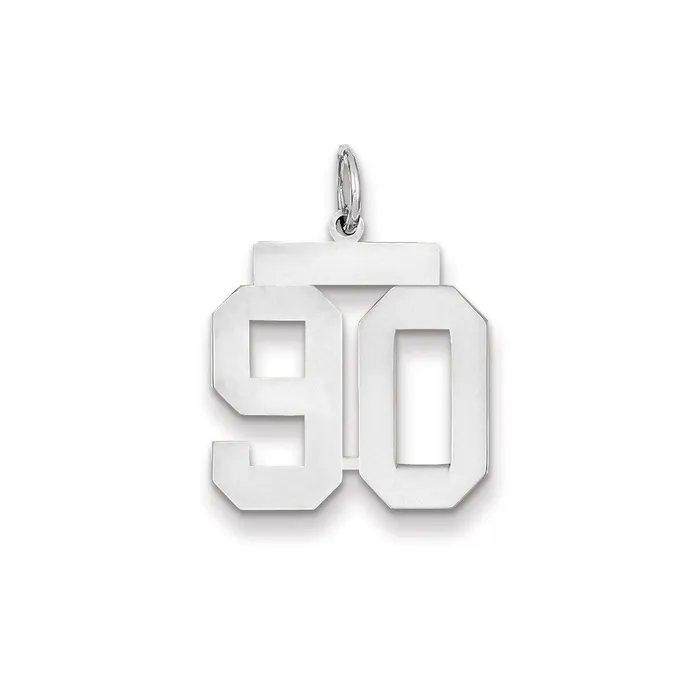 14k White Gold WG Medium Polished Number 90 Charm Goldia Charm Necklaces 14k White Gold WG Medium Polished Number 90 Charm Goldia Charm Necklaces