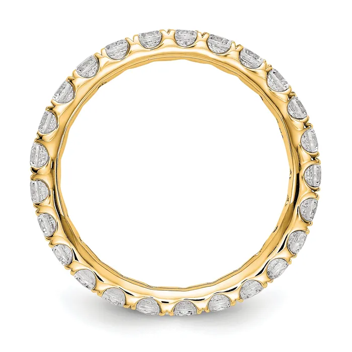 14k Yellow Gold 1 12 Ct Lab Grown Diamond VSSI G Shared Prong Eternity Band Ring Goldia Rings