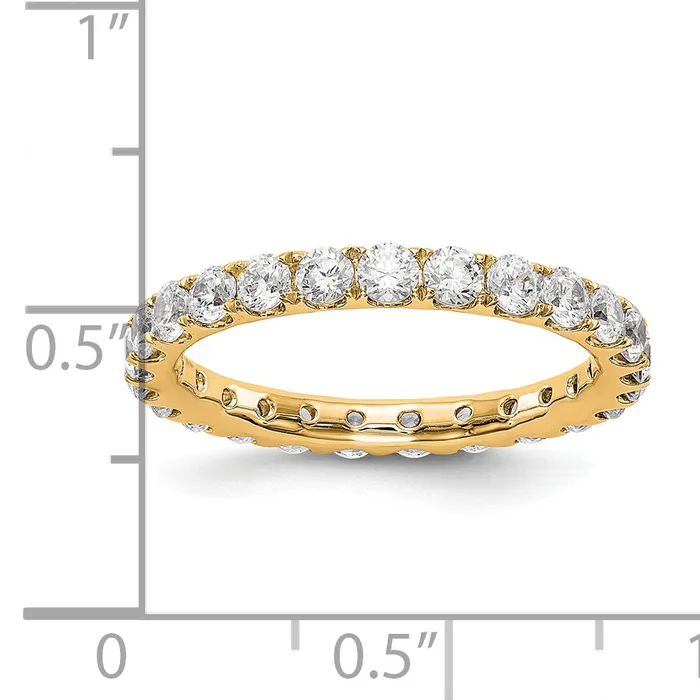 14k Yellow Gold 1 12 Ct Lab Grown Diamond VSSI G Shared Prong Eternity Band Ring Goldia Rings