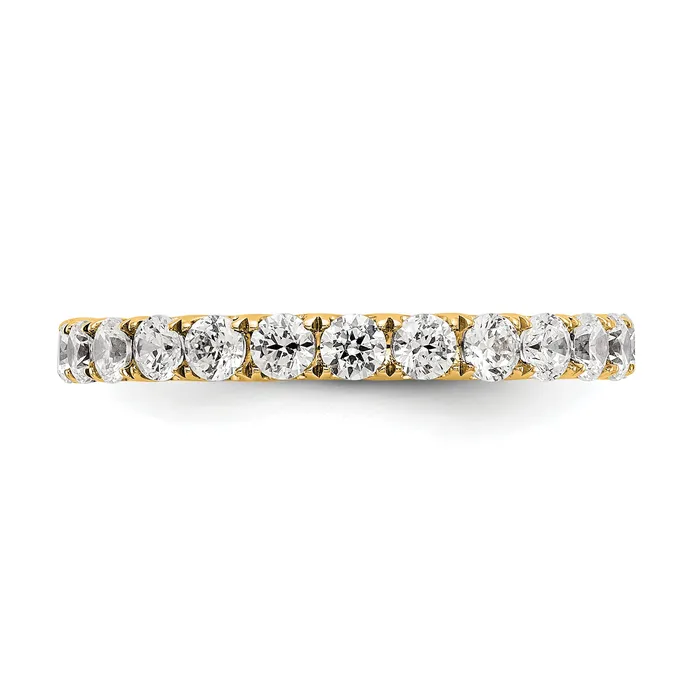 14k Yellow Gold 1 12 Ct Lab Grown Diamond VSSI G Shared Prong Eternity Band Ring Goldia Rings