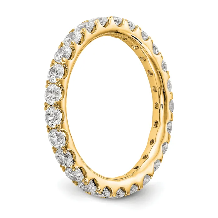 14k Yellow Gold 1 12 Ct Lab Grown Diamond VSSI G Shared Prong Eternity Band Ring Goldia Rings