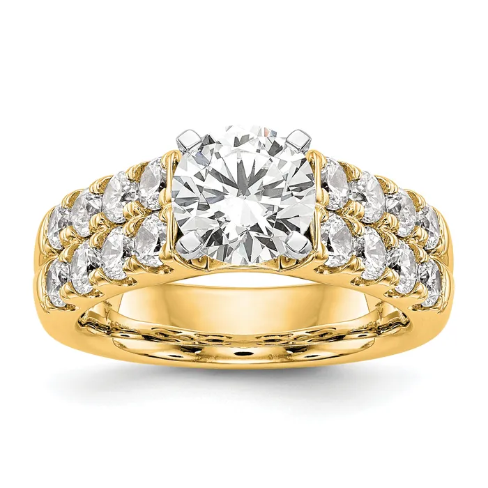14k Yellow Gold 1 38 Ct Lab Grown Diamond VSSI G Peg Set Engagement Ring Goldia Rings