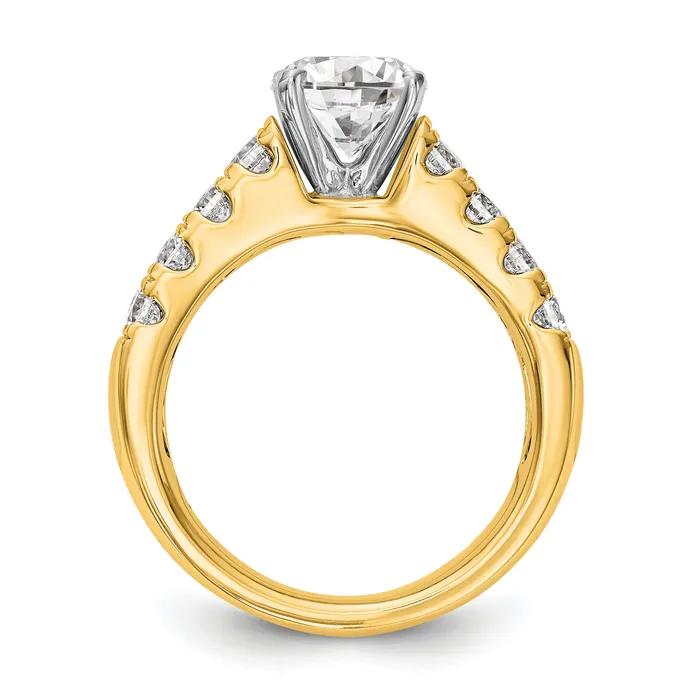 14k Yellow Gold 1 38 Ct Lab Grown Diamond VSSI G Peg Set Engagement Ring Goldia Rings