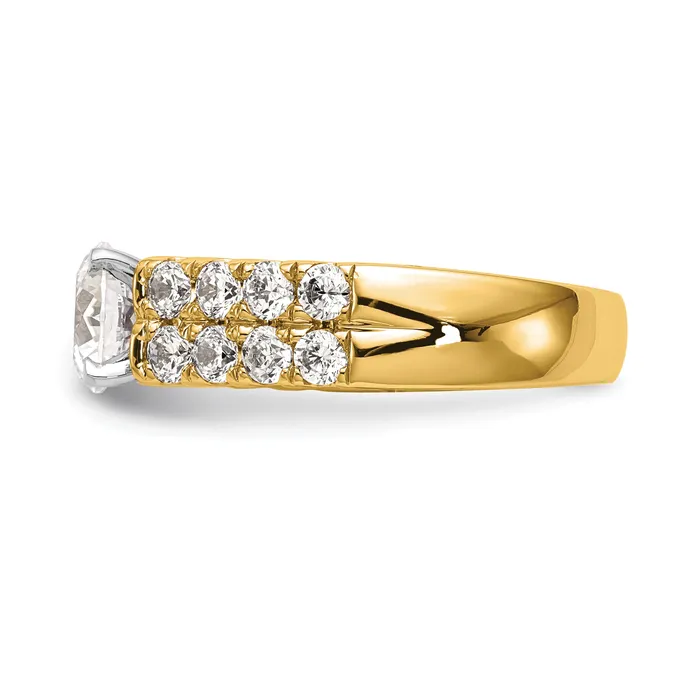 14k Yellow Gold 1 38 Ct Lab Grown Diamond VSSI G Peg Set Engagement Ring Goldia Rings