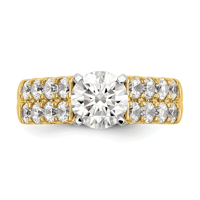 14k Yellow Gold 1 38 Ct Lab Grown Diamond VSSI G Peg Set Engagement Ring Goldia Rings