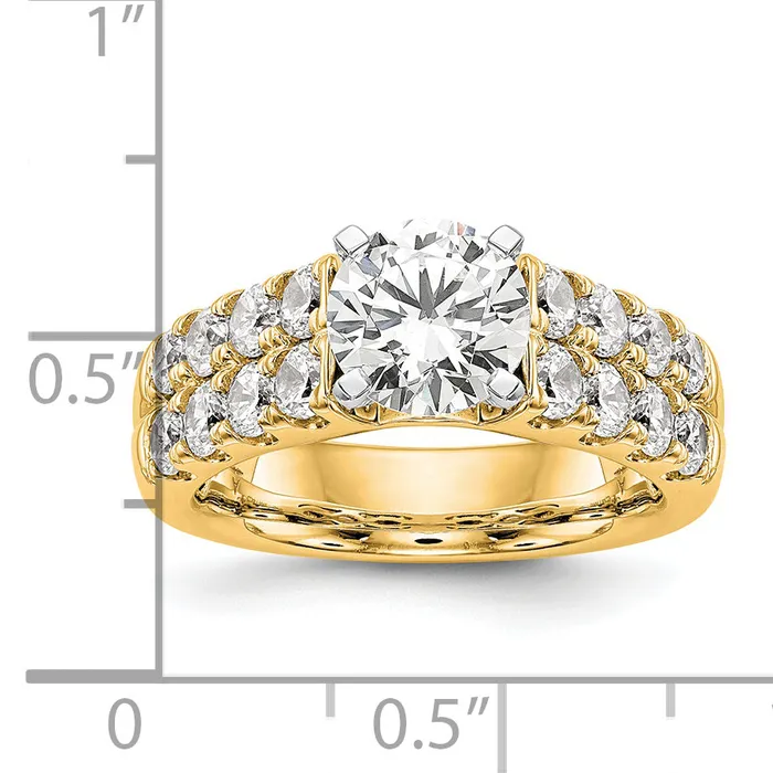 14k Yellow Gold 1 38 Ct Lab Grown Diamond VSSI G Peg Set Engagement Ring Goldia Rings