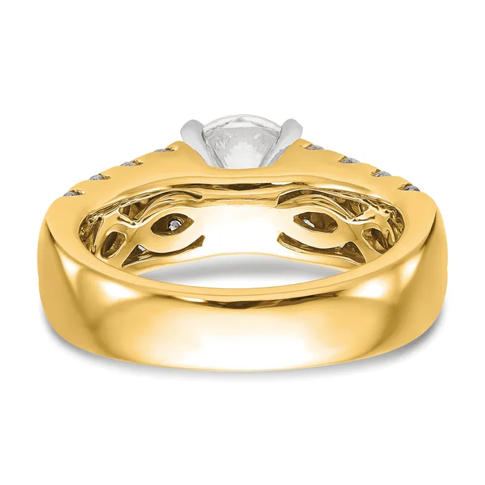 14k Yellow Gold 1 38 Ct Lab Grown Diamond VSSI G Peg Set Engagement Ring Goldia Rings