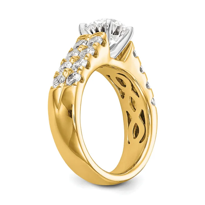 14k Yellow Gold 1 38 Ct Lab Grown Diamond VSSI G Peg Set Engagement Ring Goldia Rings