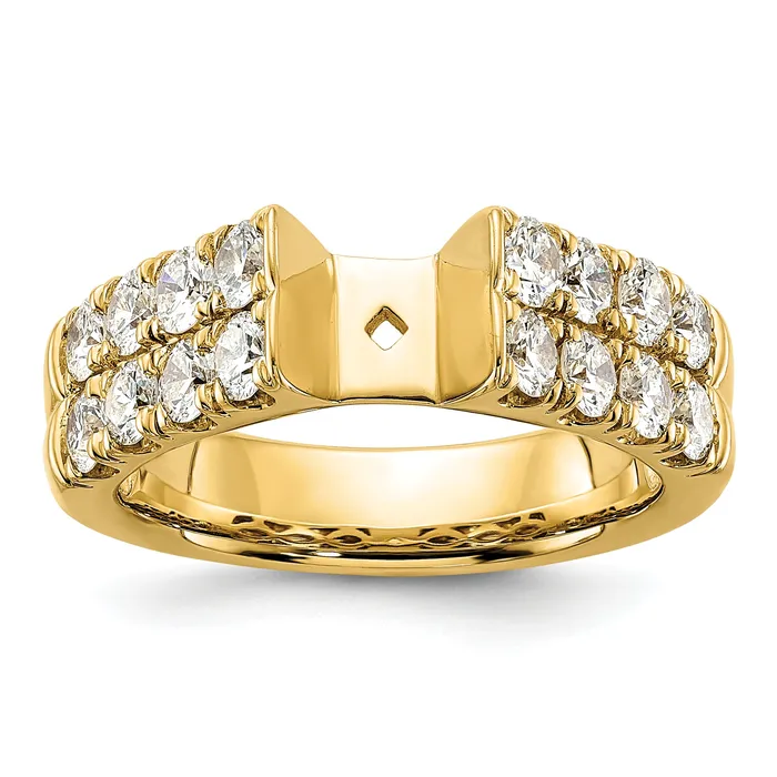 14k Yellow Gold 1 38 Ct Lab Grown Diamond VSSI G Peg Set Engagement Ring Goldia Rings