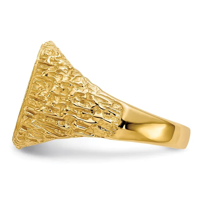 14K Yellow Gold 135x135mm Open Back Mens Signet Ring Goldia Rings