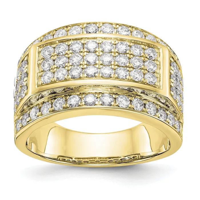 14k Yellow Gold 2 Ct Lab Grown Diamond VSSI G Mens Ring Goldia Rings
