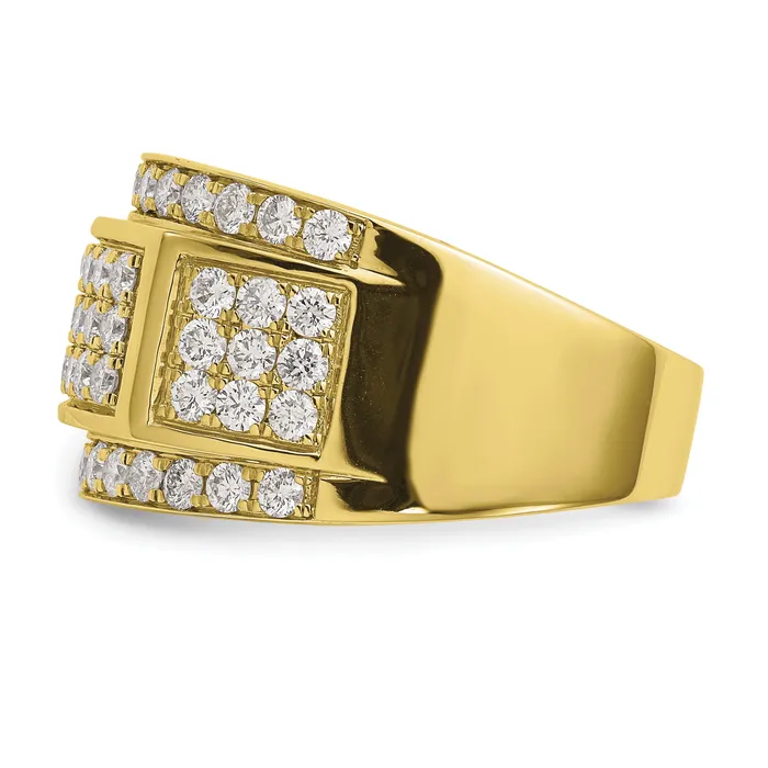 14k Yellow Gold 2 Ct Lab Grown Diamond VSSI G Mens Ring Goldia Rings